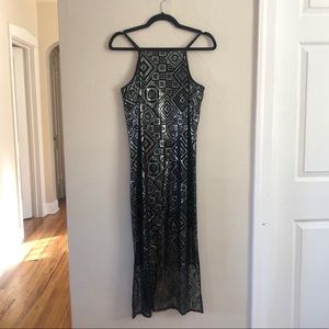 BCBG Geometric Sequined Dress
